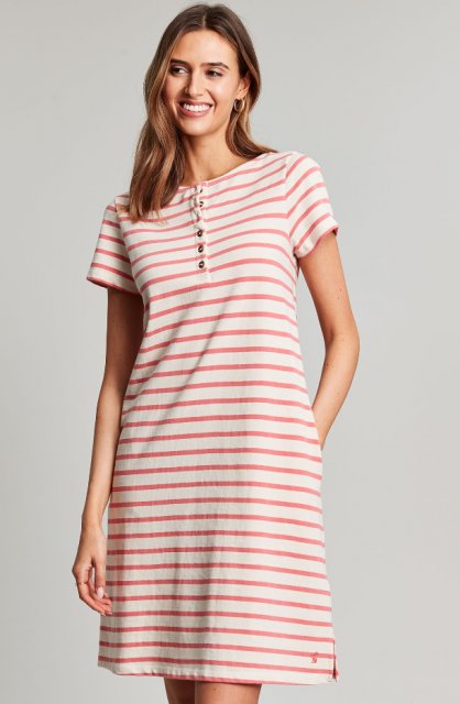 Joules Joules Henley Button Down A Line Dress