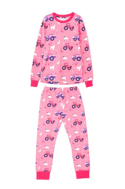 Lighthouse Lighthouse Girls' Pink Tractor Print Pyjamas