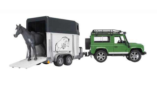 Bruder Bruder Land Rover Defender with Horse & Trailer
