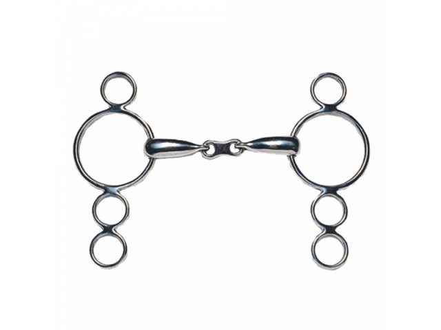 JP JP Korsteel French Link 3 Ring Gag Curved Mouth