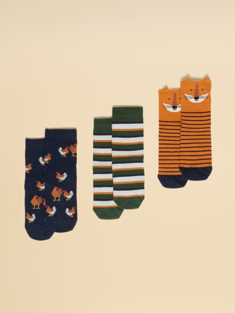 Joules Joules Kids' Eat Feet 3Pk Socks