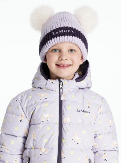LeMieux Lemieux Mini Double Pom Beanie Lilac