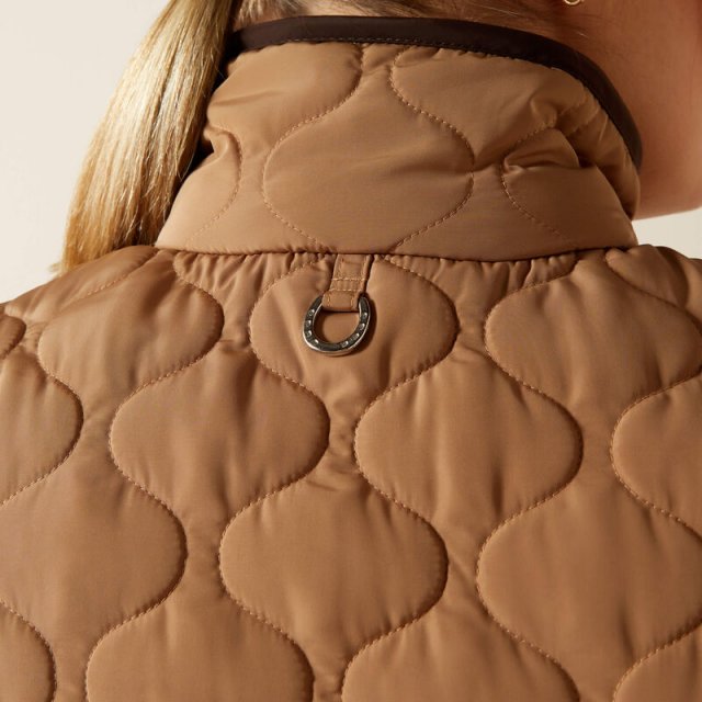 Gilet Matelassé Ariat Pour Femme – Marron, Taille L – Isabelle Isolé, Chevron, équestre (neuf)