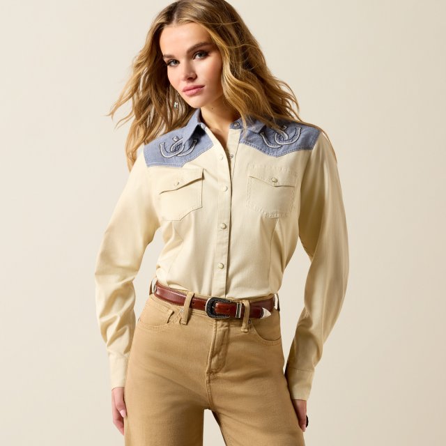 Ariat Ariat Women's Horsehoe Western Snap Shirt Long Sleeve