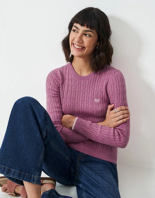 Crew Clothing Crew Clothing Women's Heritage Crew Neck Cable Jumper