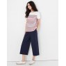 Joules Harbour Stripe Short Sleeve Button Shoulder Top - Cream Stripe