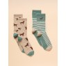 Joules Joules Everyday 2Pk Socks One Size
