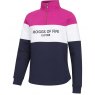 Hoggs Dumfries 1888 Ladies 1/4 Zip Sweatshirt Berry/White/Navy