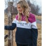 Hoggs Dumfries 1888 Ladies 1/4 Zip Sweatshirt Berry/White/Navy